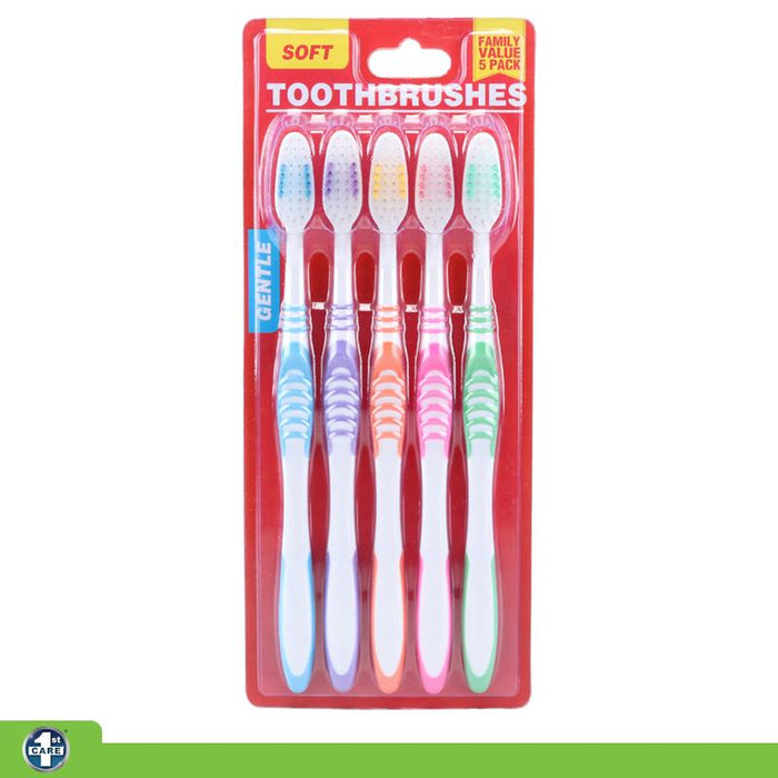 Toothbrush Curved 5pk Soft Bristles