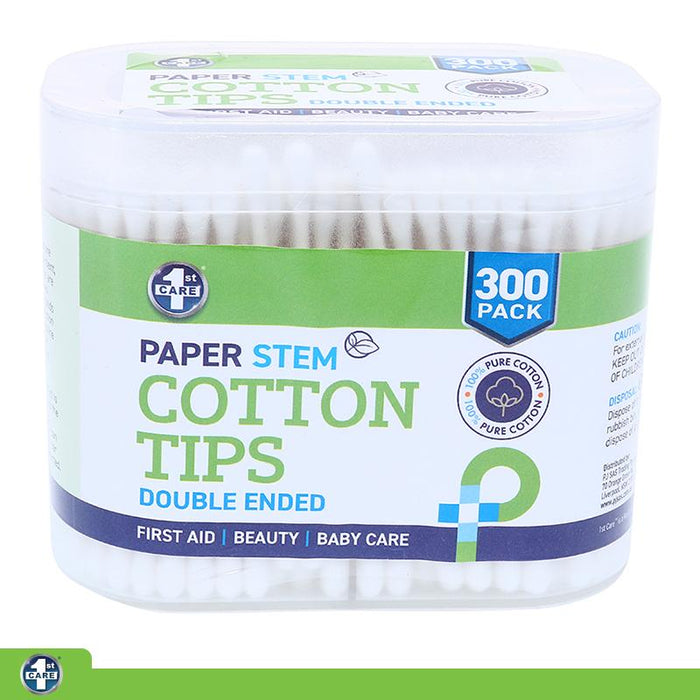 Cotton Tip Applicators with Paper Stem 300pk (Double Ended) 7cm