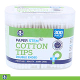 Cotton Tip Applicators with Paper Stem 300pk (Double Ended) 7cm