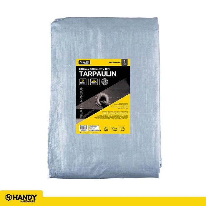 Tarpaulin Heavy Duty Grey 130gsm 240cm x 300cm (8' x 10')