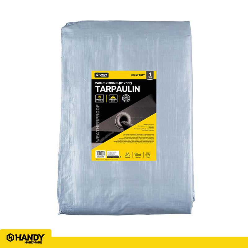 Tarpaulin Heavy Duty Grey 130gsm 240cm x 300cm (8' x 10')