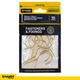 Bag Of Round Screw Hooks Brass Plated 35mm x 70mm 10pc