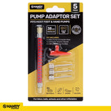 Pump Adaptor Inflating Needle Set 5pc (Kit Includes 3 Ball Needles, 1 x Inflatable Adaptor and 1 x Pump Connector Hose)