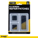 Insect Screen Adhesive Repair Sheets 6pc Black (2pc 10cm x 5cm, 4pc 5cm X 5cm)