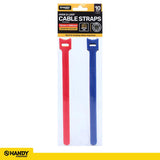 Cable Straps Hook & Loop Tie Assorted Colours 12mm x 200mm 10pce