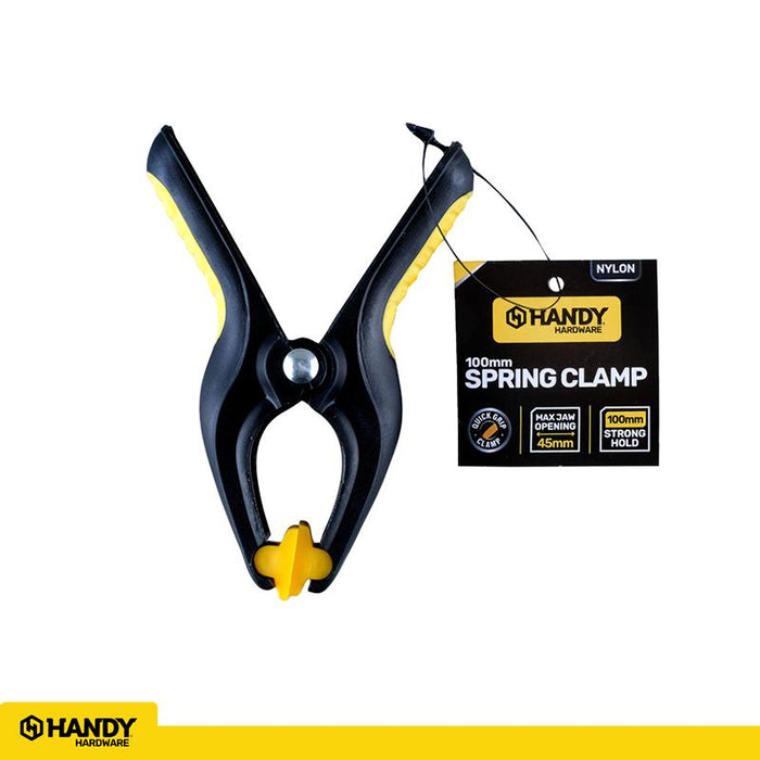 Clamp Spring with Soft Grip Handle Black & Yellow 100mm (Medium)