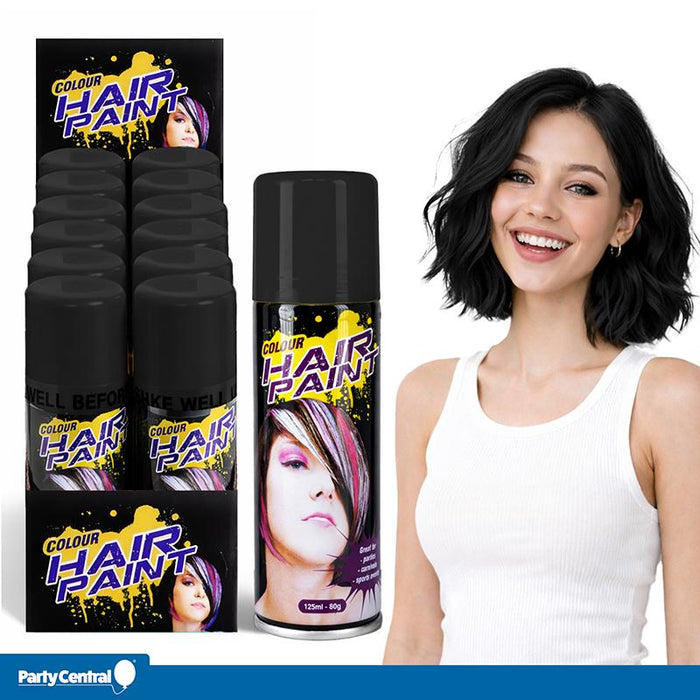 1pc Hair Spray Colour Fluro 125ml Black