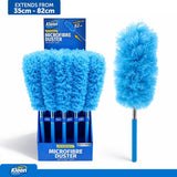 Microfibre Duster with Telescopic Extandable Handle - Head (18cm x 8cm) - Handle (34cm - 81cm) - Blue