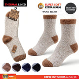 1pack Socks Adults Heat Control Heritage Collection Wool Blend Brushed Knit Crew Cut 4 Assorted