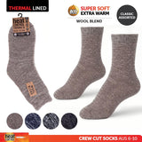1pc Socks Adults Heat Control Heritage Collection Wool Blend Classic Marle Crew Cut 4 Assorted Colors