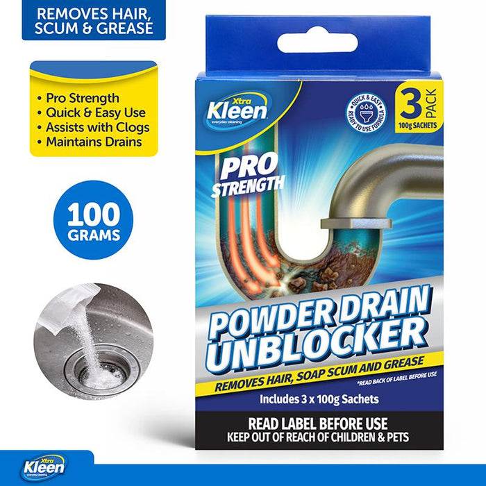 Drain Unblocker Powder 3 x 100g Sachets