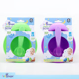 1pc Bowl With Spoon & Travel Lid 13.5cm x 4.5cm Purple & Green BPA Free