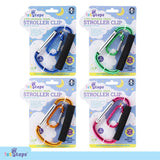 1pc Snap & Lock Carabiner Universal 2pk 12cm & 5cm Blue, Pink, Green & Orange