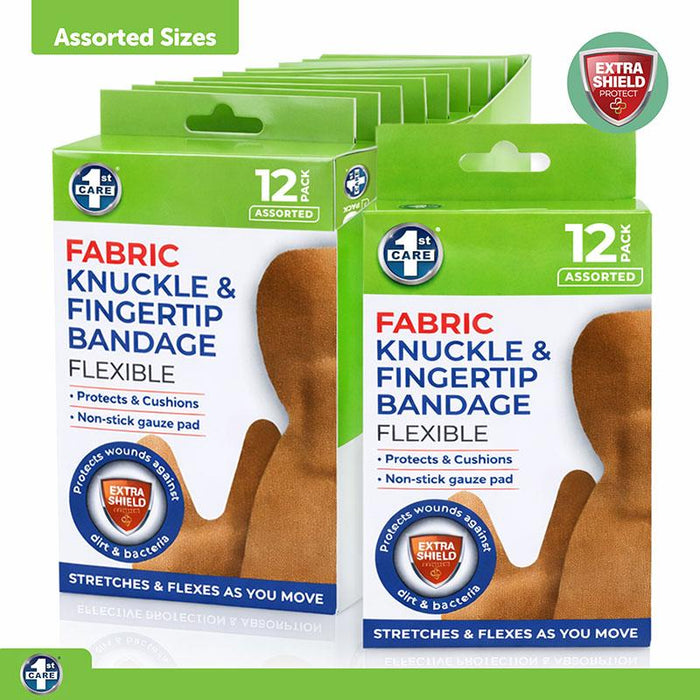 1pc Bandage Strips Fingertip and Knuckle 12pk Assorted – Assorted: Includes 6x Fingertip Strips, 6x Knuckle Strips 7.6cm