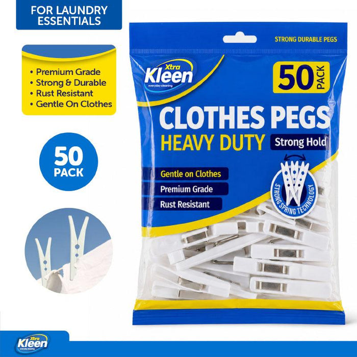 Pegs 50pk Heavy Duty Premium - Plastic - White