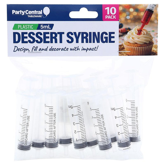 1pack Plastic Dessert Syringes 5mL Each - 10pcs
