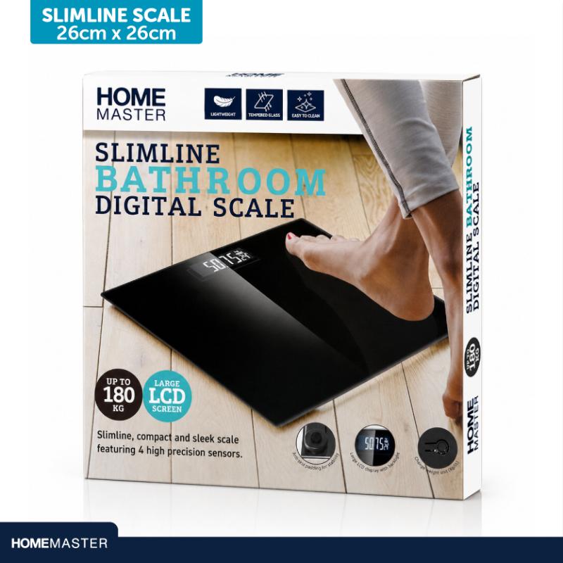 Scales Bathroom Slimline 26cm x 26cm Battery Operated (2 x AAA Batteries Not Included)