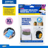 Laundry Delicates Wash Bag with Zipper - X Large 40cm x 50cm 2pk - White
