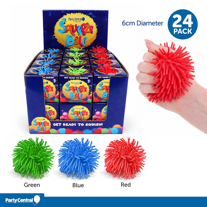 1pc Squishy Squeeze - Stress Ball Fuzzy - Ø6cm - 3 Assorted Colours