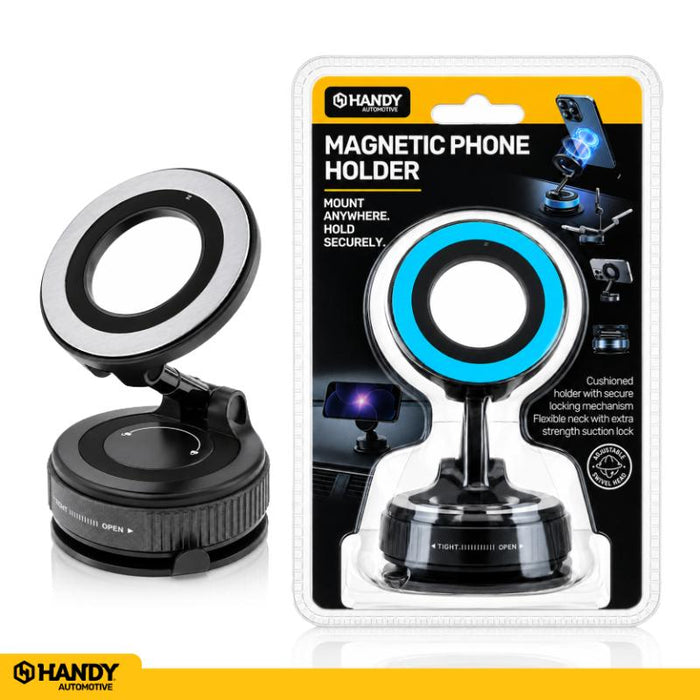 Adjustable Magnetic Phone Mount with Suction 55mm Diameter 113mm Total Height, Black