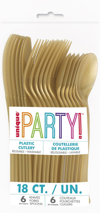 Gold 18 Assorted Reusable Cutlery