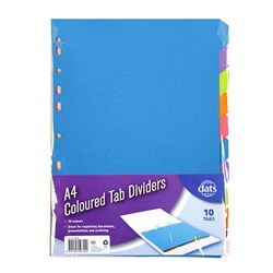 1pack Tab Dividers Paperboard A4 10 Tabs 160gsm