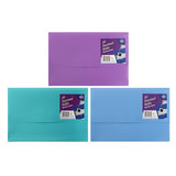 1pc Document Wallet PP w Velcro Closure Asstd Cols