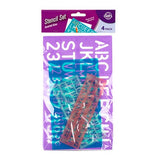 1pack Stencils Alphabet 4pcs