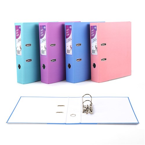 1pc Folder Lever Arch A4 Laminated Paper Cover 4 Assorted Colors