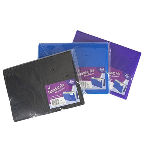 File Expanding PP A4 13Pockets w Elastic Closure Asstd Cols