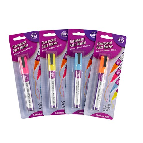 1pc Marker Paint Multi Use 4 Assorted Fluorescent Colors