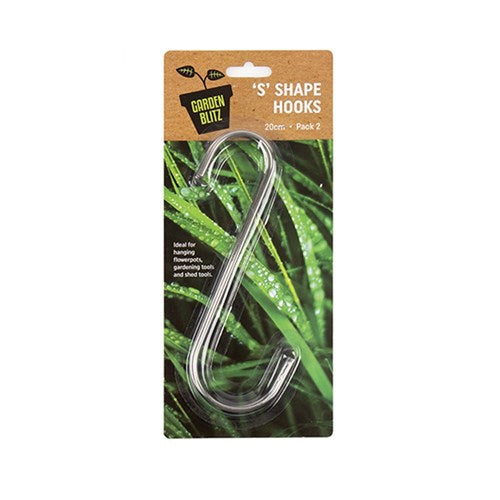 1pack Hooks S Shape 2Pcs Silver 20cm