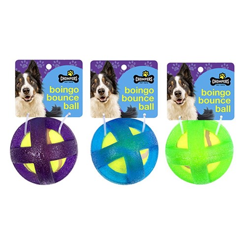 1pc Dog Toy Boingo Ball 8.5cm 3 Assorted Colors Green Blue Purple