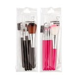 1pack Brush Set Cosmetic Makeup with PVC Case Pk5 2 Assorted Colors