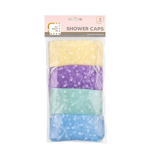 1pack Shower Cap Pcs8 Asstd Cols