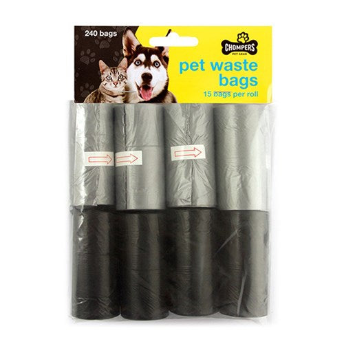 Pet Clean Up Bags Pk16 X 15 Pc Black And Silver