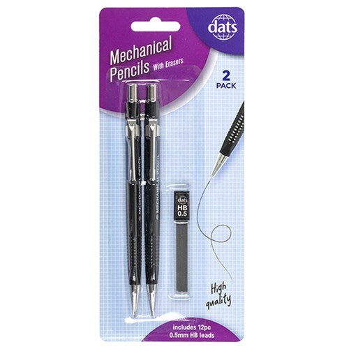 1pack Pencil Mechanical HB 2pcs w 12x0.5mm Refills Tri Barrel