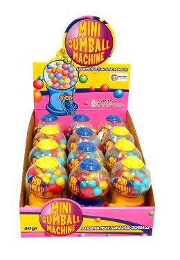 1 Pack Mini Gum Ball Machine Assorted 40g