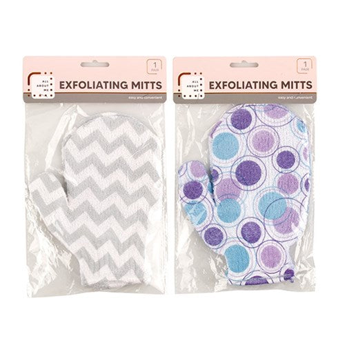 1pc Glove Exfoliating Mitt Pk2 2 Assorted Designs