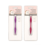 1pc Beauty Tweezer Double Ended Assorted Colors