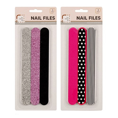 1pack Nail File Fashion Pk3 2 Assorted Designs