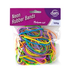 Band Rubber Neon 100g Medium Mixed Cols