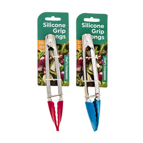 1pc Silicone Tongs 7 Inch 18cm Assorted Colours