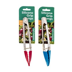 1pc Silicone Tongs 7 Inch 18cm Assorted Colours