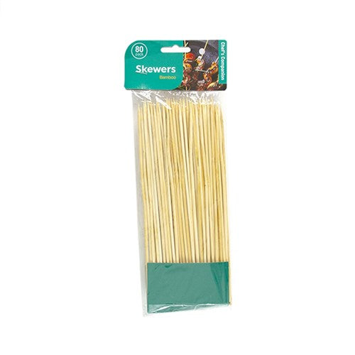 Skewer BBQ Bamboo 25cm x 3mm Pack 80