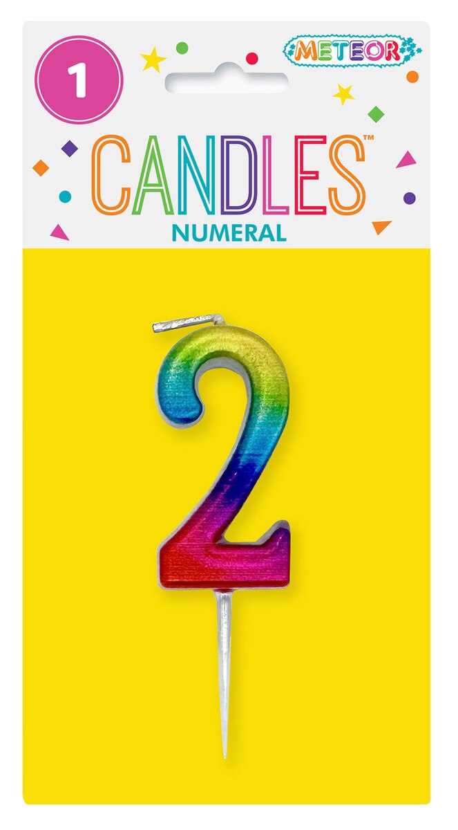 Mini Rainbow Numeral Pick Candles - 2