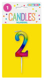 Mini Rainbow Numeral Pick Candles - 2