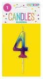 Mini Rainbow Numeral Pick Candles - 4