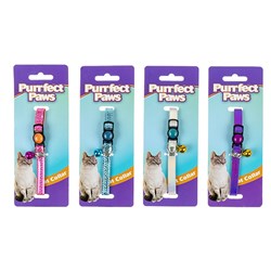 1pc Collar Cat w Bell 30cm 4 Assorted Colors
