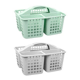 1pc Basket w Handle 3 Section Plastic 2 Asstd Cols